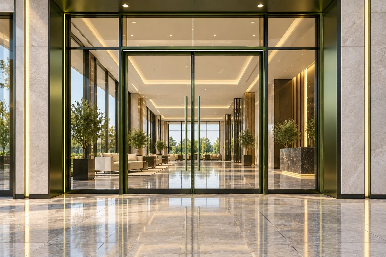 Our Vision — glass courtyard pavilion